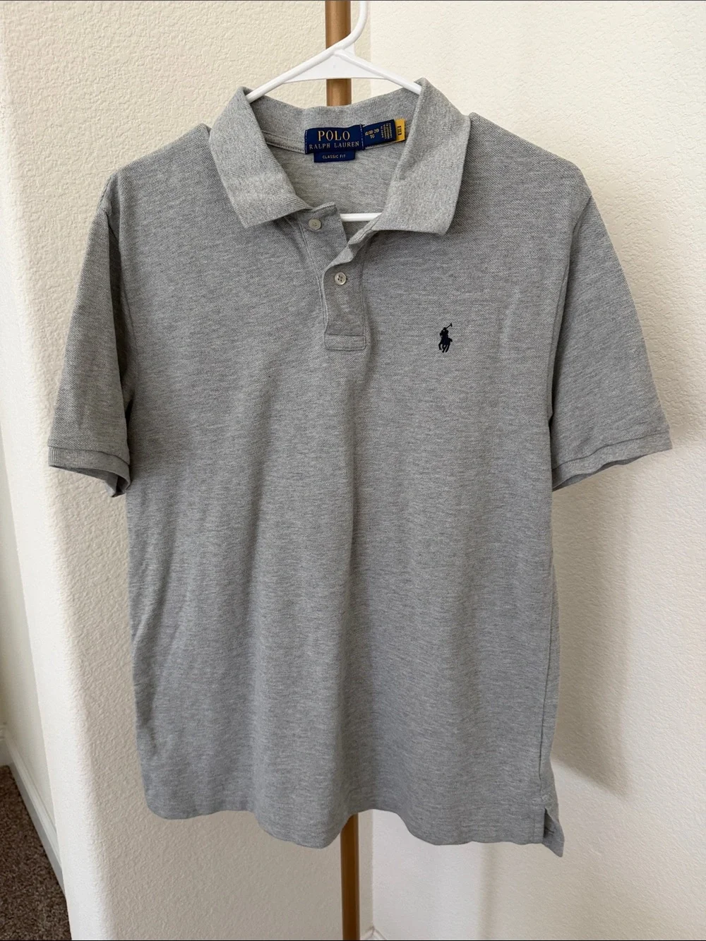 Polo by Ralph Lauren Light Gray Short-Sleeve Pique Polo size XL( 18-20)